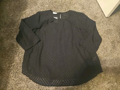 Van Heusen Woman's Black Shear Shirt Size XL New With Tags
