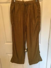 Grade & Gather Sz S  Flowy Pants Elastic Waist Brown Underpant Liner Cute EUC!