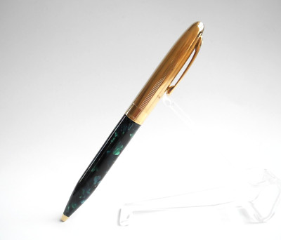 Sheaffer Crest Opalite Green Ballpoint Pen Opalit Grün Gold Kugelschreiber 1994