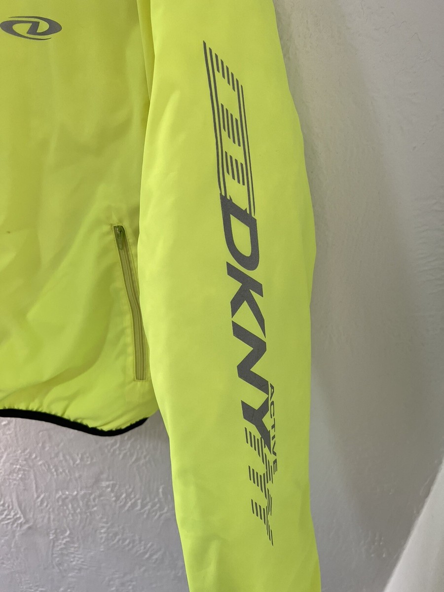 DKNY Active Kids Down Winter Jacket Neon Yellow Sz Med Zipper
