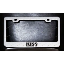 Kiss Custom Made Chrome Metal License Plate Frame+Screw Caps