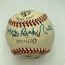 Mrs. Babe Ruth & Mrs. Lou Gehrig Signed Baseball With Satchel Paige PSA DNA COA