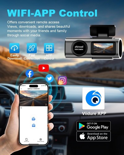 Dash Cam 4K UHD Front Dashcam with 64GB SD Card 2160P WiFi Car Camera,Smart App - Picture 7 of 7