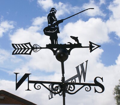 Fisherman Weathervane by Poppy Forge Solid Steel Weather Wind