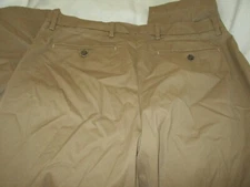 dockers solid  mens  pants flat front straight fit 38 waist 32 length tan khaki