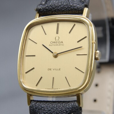 Vintage 1973 [N MINT] OMEGA De Ville Cal.711 Square Gold Dial AT