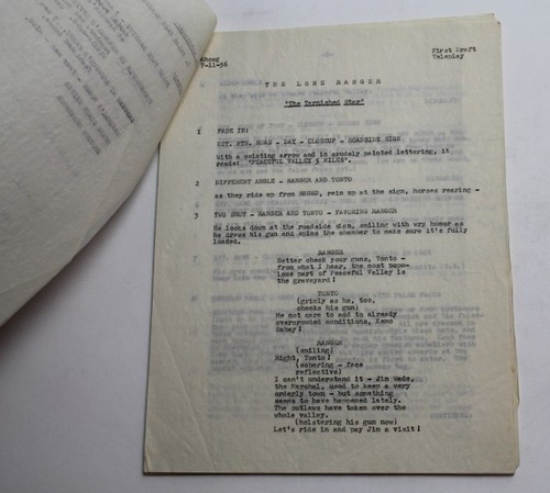 THE LONE RANGER / Doane R. Hoag, 1956 RARE TV Script Lot "The Tarnished Star" - Picture 7 of 12
