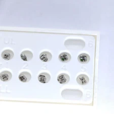 2×Dental orthodontic brace brackets bond.Vertical Standard MBT slot 0.022 3hook