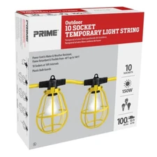 Prime Temporary Light Strip String Cord 100Ft 12/3 12 Gauge SJTW Plastic Cage
