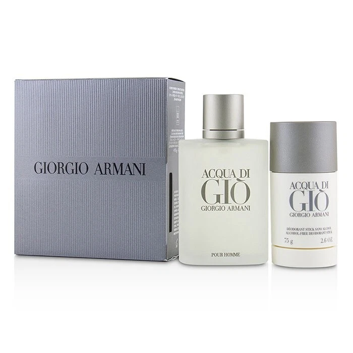 Giorgio Armani Acqua di Gio Set Men Acqua Di Gio EDT 3.4 + Deo Stick 2.6 Oz NEW 3360372101376 |