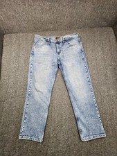 Distressed Faded Lee Regular Fit Blue36x28 Straight Leg Jeans See Description