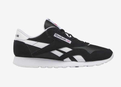 Reebok Classic Leather Nylon Vector Core Black White GY7231 Men's Size 7.5-14