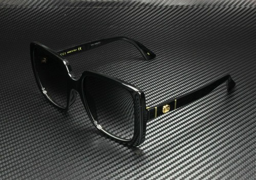 Lunettes de soleil femme carré noir Gucci GG0632SA 001 56 mm - Photo 1/5