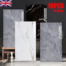 10 Packs Self-Adhesive Grey Marble PVC Cladding Wall Panels for Kitchen Bathroom