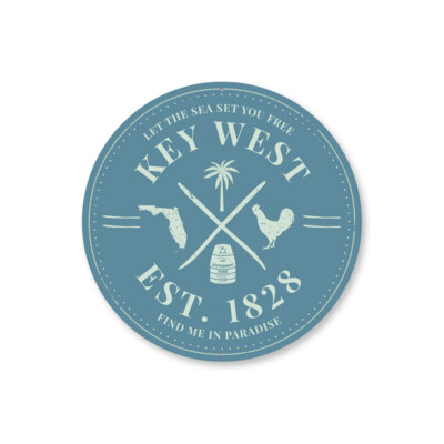 Key West Est. Date Metal Sign, Let The Sea Set You Free Beach Metal Sign