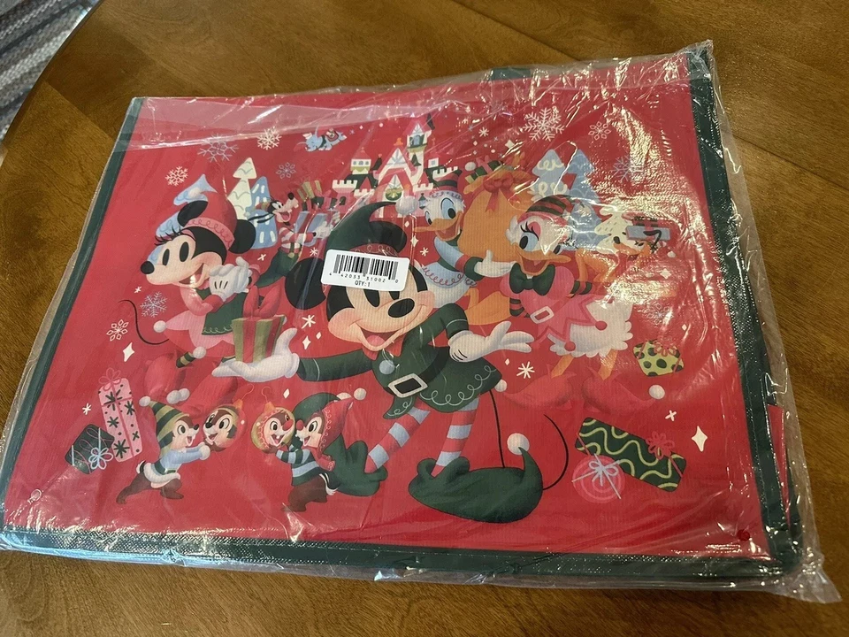 Disney Store Mickey Mouse Navidad🎄Tote Bolsa de Compras Reutilizable Bolsa de Regalo - Nuevo Foto 3 de 4