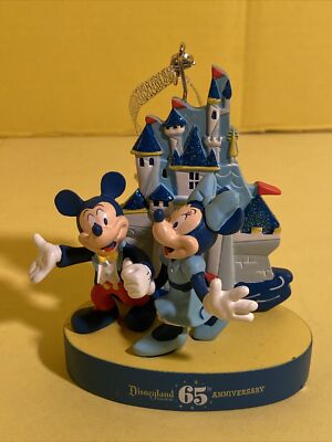 Disneyland 65th Anniversary Mickey & Minnie & Castle DLR 2020 Christmas Ornament