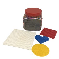 Perline artigianali Ikea Pyssla (Perler) multicolore arcobaleno con 4 tavole