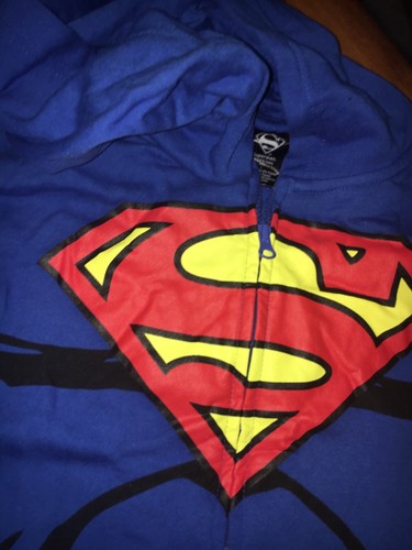 Superman Hoodie Jacket NWT Boys L Removable Cape Magic Towel Costume Lot - Picture 2 of 8