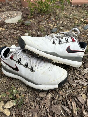 Nike ゴルフシューズ ホワイト/バーガンディ Nike Tiger Woods TW14 2014 White Red Mens Golf Shoes Sneaker
