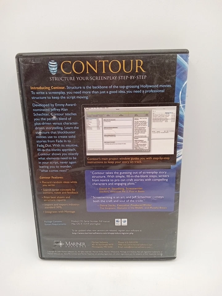 CONTOUR: STRUCTURE YOUR SCREENPLAY Mariner CD Software For Mac OS Used  - Image 3 of 3