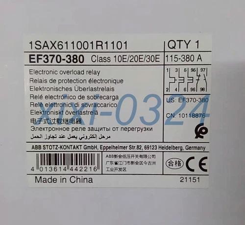 1pcs NEW ABB EF370-380 Thermal relay DHL shipping - Picture 2 of 5