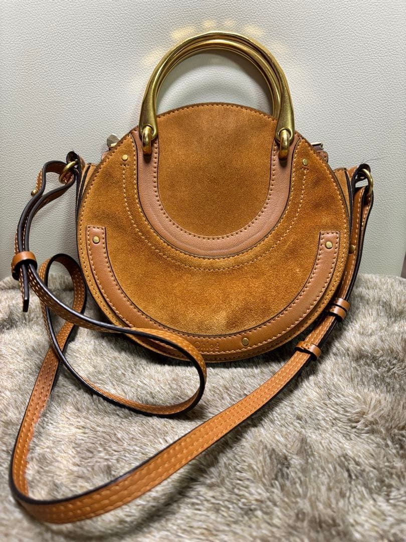 Chloe Brown Suede Pixie Shoulder Bag Authentic Le… - image 1