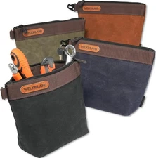 Waxed Canvas Tool Pouch 4 PCS Set, 10 Inch Tool Pouches with Zipper, BRAND NEW
