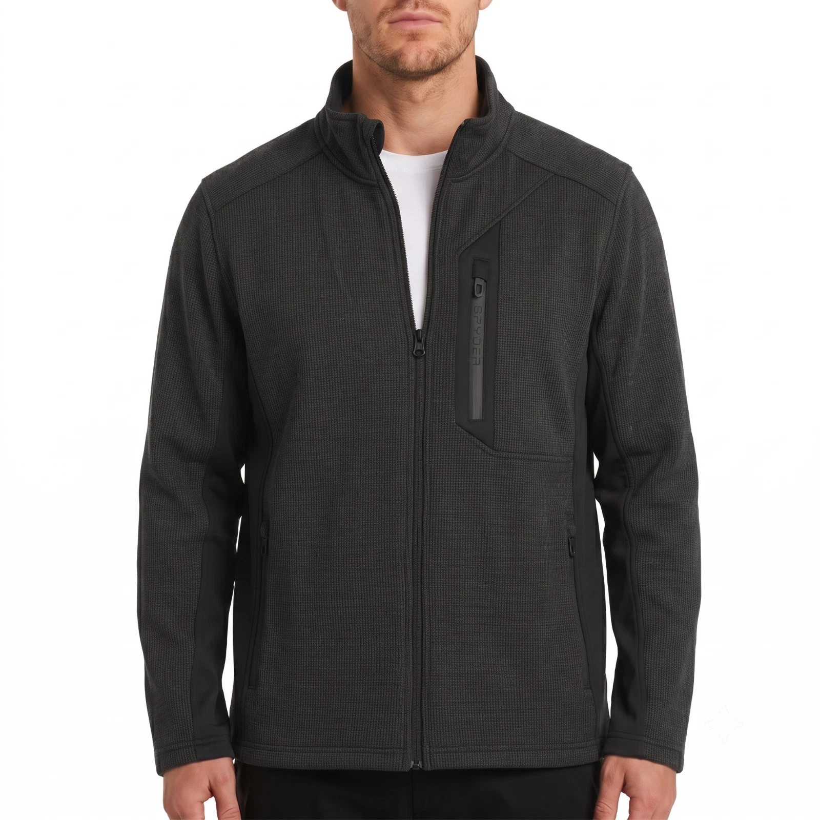 Spyder Men's Full Zip Sweater Jacket Heavyweight Polyester YKK Zipper Pockets - product detail image 1