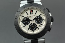  Exc 5 Box BVLGARI aluminum AC44TA Chronograph Automatic Men's Watch 44mm JAPAN