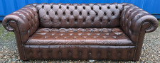 Brown Fully Buttoned 3-seater Chesterfield Vintage Sofa FREE GB DELIVERY🚚🚚🚚🚚
