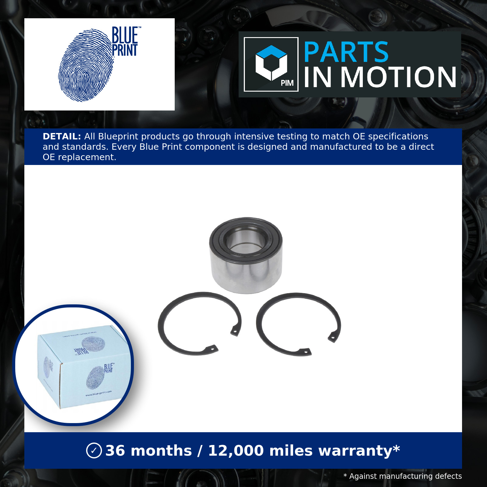 Wheel Bearing Kit Front Left or Right ADJ138208 Blue Print FB0126151A Quality