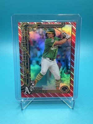 2025 Topps Holiday Mega - Nick Kurtz RC Stocking Stuffer Candy Cane SSP /10