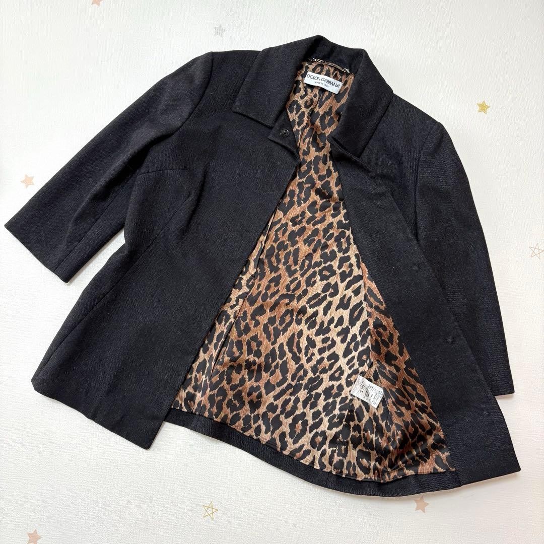 Lined Leopard Dolce Gabbana Setup Jacket Pants 38 - image 5