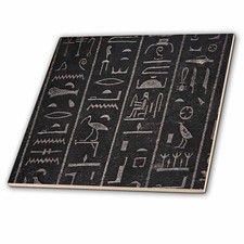 3dRose Print of Real Egyptian Vintage Hieroglyphs - Ceramic Tile, 4-Inch (ct_...