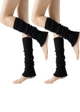 Ribbed Leg Warmers for Women, 80s Style, Long Knitted Socks for Party Sports ...