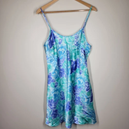 UNDERCOVER Vintage Y2K Secret Treasures floreale acquerello raso mini abito slip grande