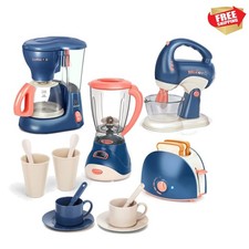 Pretend Play Kitchen Appliances Toy Set with Coffee Maker Machine,Blender, Mi...