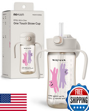 MOYUUM Leak Proof Sippy Cup w/ Handle  100 BPA Free PPSU, Magic No-Spill Straw