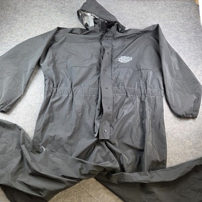 Harley Davidson Herren Large Schwarz PVC Regenanzug Einteiler Reit Overall 3XL