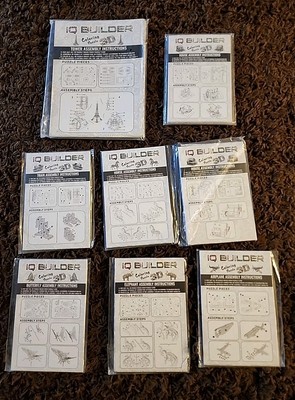 (Lot Of 8)IQ Builder Coloring 3D Puzzles- Plane,atrain,tower,house... Brand New 
