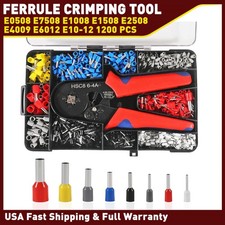 1200Pcs Ferrule Crimping Tool Kit 22-8 AWG Self-Adjustable Ferrel Crimper Kit