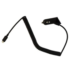 PureGear 4Ft Coiled 12W/2.4A Vehicle Car Charger for Micro-USB Devices - Black