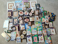 Vintage Cross Stitch Craft Kits Variety Lot 58 pc  Thread NEW Old Stock