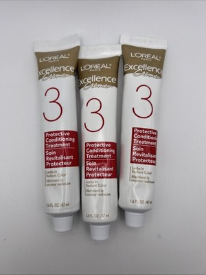 3 Tubes L Oréal Paris Excellence Creme 3 Conditioning Treatment 1.6 FL OZ. Gold