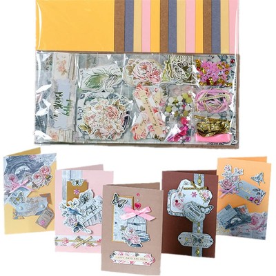 Paper Card Making Kits Colorful Handmade Greeting Card Kits DIY Making Materi...
