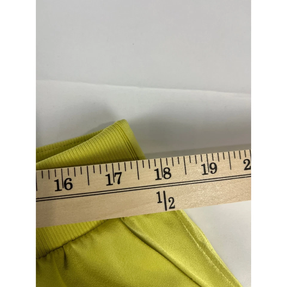 Calvin Klein Women's XL Wide Leg Satin Pull On Pants Elastic Waist Yellow - Image 4 of 4