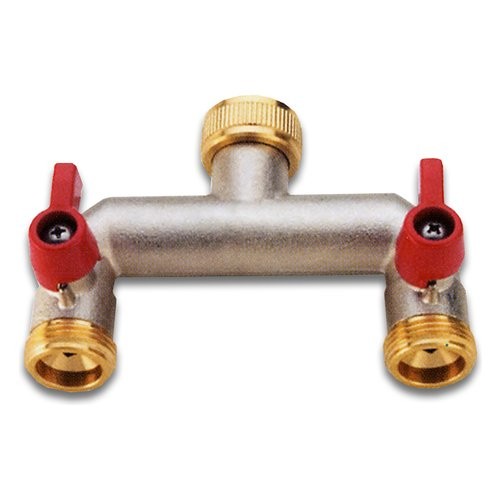 Aquajet Presa Rubinetto 2 Vie Ottone 3/4" | Sdoppiatore Ultra-Resistente