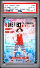2026 ONE PIECE COLLEGE BASKETBALL: US VOYAGE PROMOS #055 MONKEY D. LUFFY PSA 10