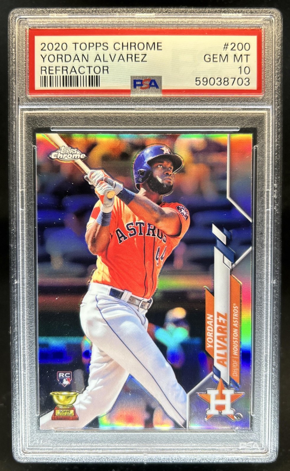 2020 Topps Chrome Yordan Alvarez Refractor Rookie RC #200 Astros PSA 10 GEM MINT